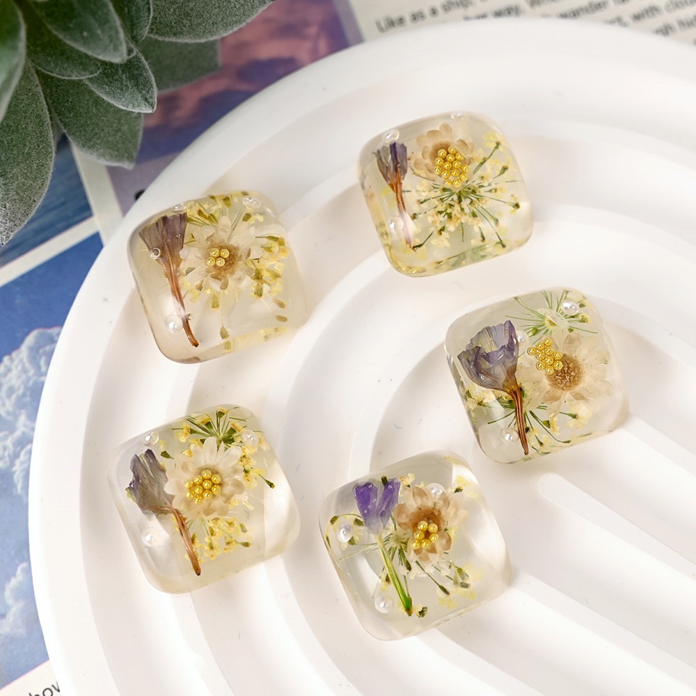 Boutons en résine de dôme de f - Dried Flower Bulk avis et prix